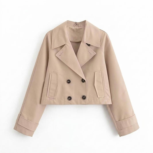 Lederjacken Outlet24 - Zigak | Doppelreihige Kurze Jacke Damen