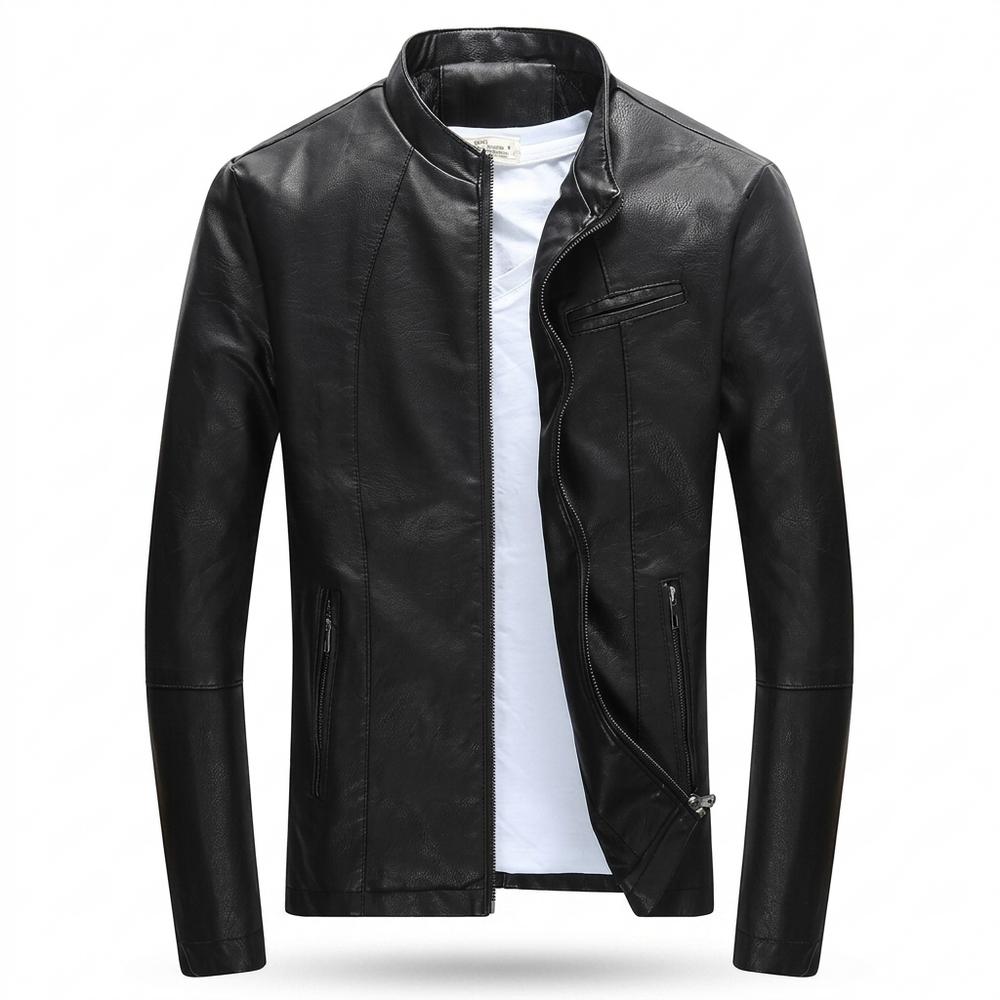 Lederjacken Outlet24 - Risil | Langärmelig Tailliert Lederjacke Herren