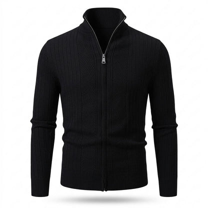 Lederjacken Outlet24 - Kesos | Strukturierte Hochgeschlossene Strickjacke Herren