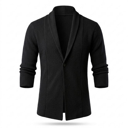 Lederjacken Outlet24 - Cuhev | Strukturiert Tailliert Cardigan Herren
