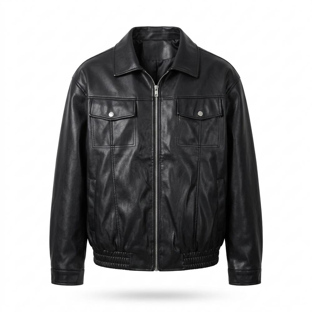 Lederjacken Outlet24 - Domem | Weite Glatte Lederjacke Herren
