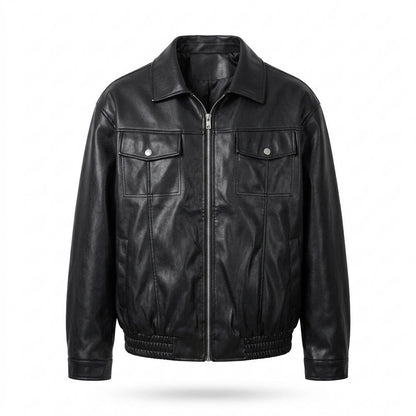 Lederjacken Outlet24 - Domem | Weite Glatte Lederjacke Herren