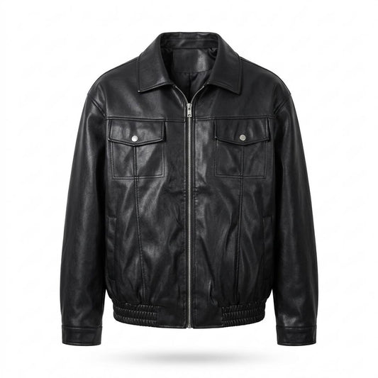 Lederjacken Outlet24 - Domem | Weite Glatte Lederjacke Herren