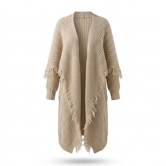 Lederjacken Outlet24 - Augol | Langgeschnittener Grobstrick Cardigan Damen
