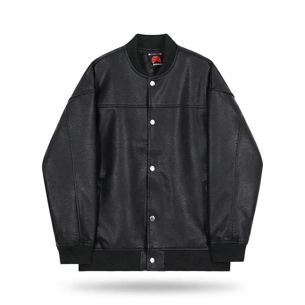 Lederjacken Outlet24 - Donit | Geknöpft Gerippt Lederjacke Unisex