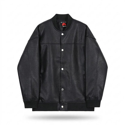 Lederjacken Outlet24 - Donit | Geknöpft Gerippt Lederjacke Unisex