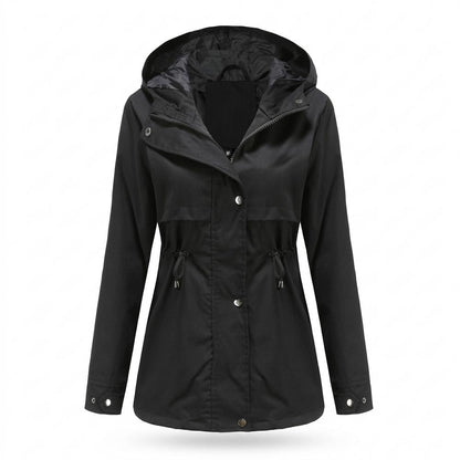 Lederjacken Outlet24 - Eiran | Gefütterte Taillenregulierbare Jacke Damen
