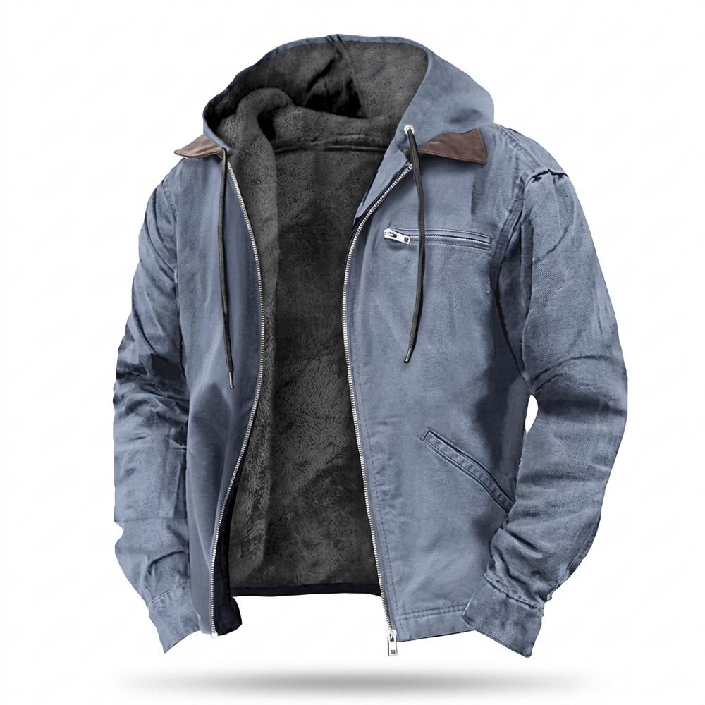 Lederjacken Outlet24 - Dusol | Gefüttert Kapuzen- Jacke Herren