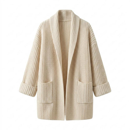 Lederjacken Outlet24 - Eevos | Grobstrick Schalkragen Cardigan Damen
