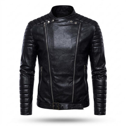 Lederjacken Outlet24 - Zutat | Asymmetrisch Gesteppt Lederjacke Herren