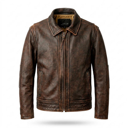 Lederjacken Outlet24 - Zaren | Genarbt Gefüttert Lederjacke Herren