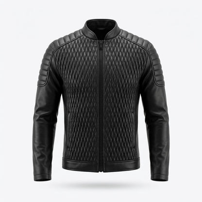 Lederjacken Outlet24 - Dowav | Gesteppt Tailliert Lederjacke Herren