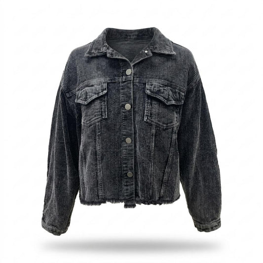 Lederjacken Outlet24 - Cizat | Gerippt Gewaschen Jacke Damen