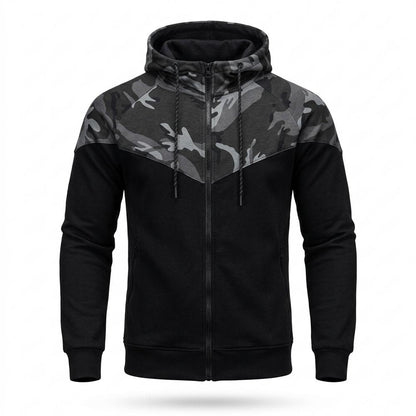 Lederjacken Outlet24 - Davan | Zweifarbiger Gemusterter Hoodie Herren