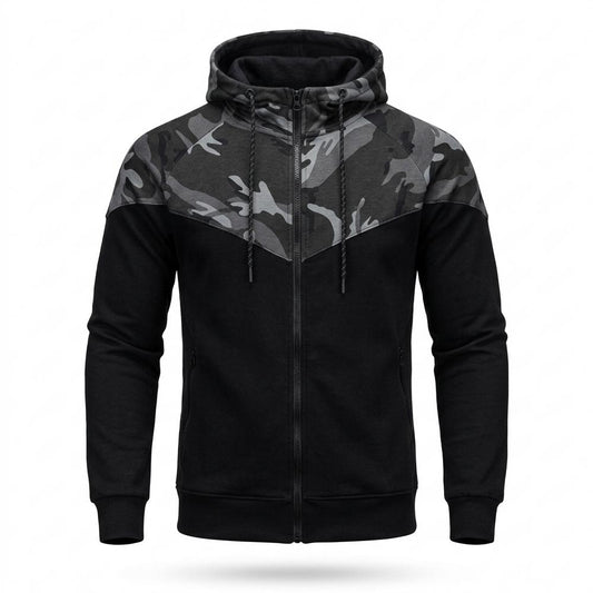 Lederjacken Outlet24 - Davan | Zweifarbiger Gemusterter Hoodie Herren