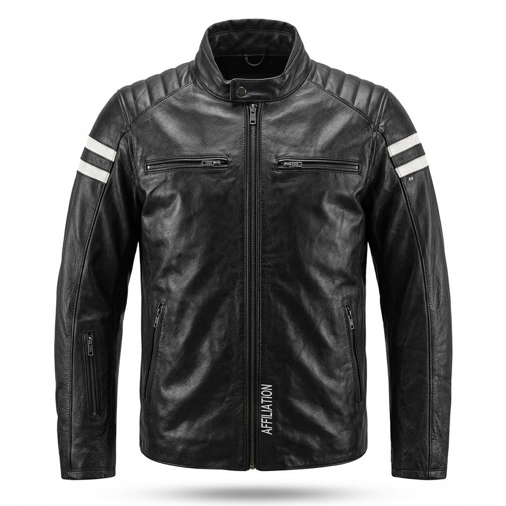 Lederjacken Outlet24 - Yonet | Gesteppte Taillierte Lederjacke Herren
