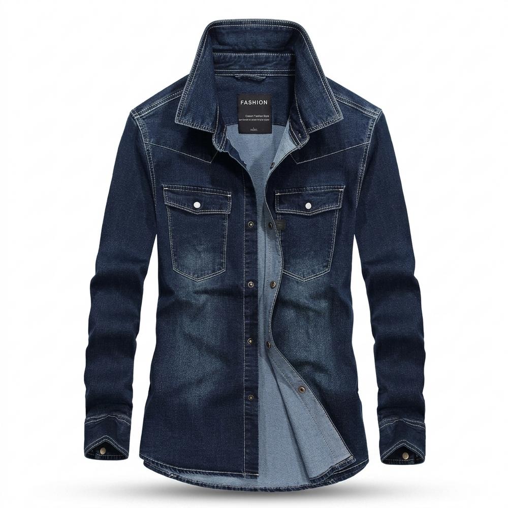 Lederjacken Outlet24 - Vegik | Langärmliges Denim Hemd Herren