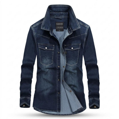 Lederjacken Outlet24 - Vegik | Langärmliges Denim Hemd Herren