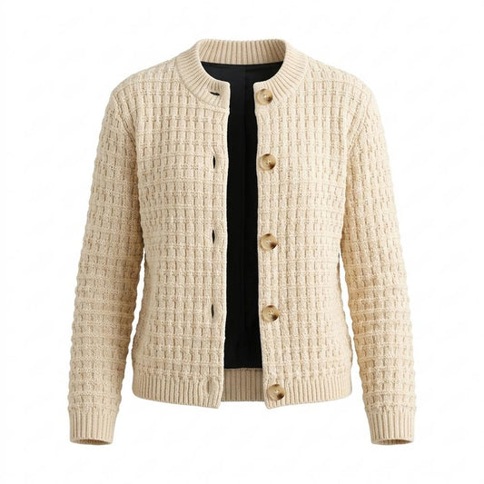 Lederjacken Outlet24 - Cagum | Strukturierter Langärmliger Cardigan Damen