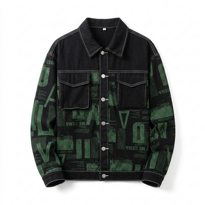 Lederjacken Outlet24 - Vosor | Bedruckt Kontrastgesteppt Jacke Unisex