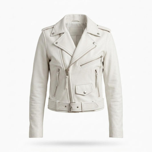 Lederjacken Outlet24 - Zamer | Asymmetrisch Gegürtet Lederjacke Damen