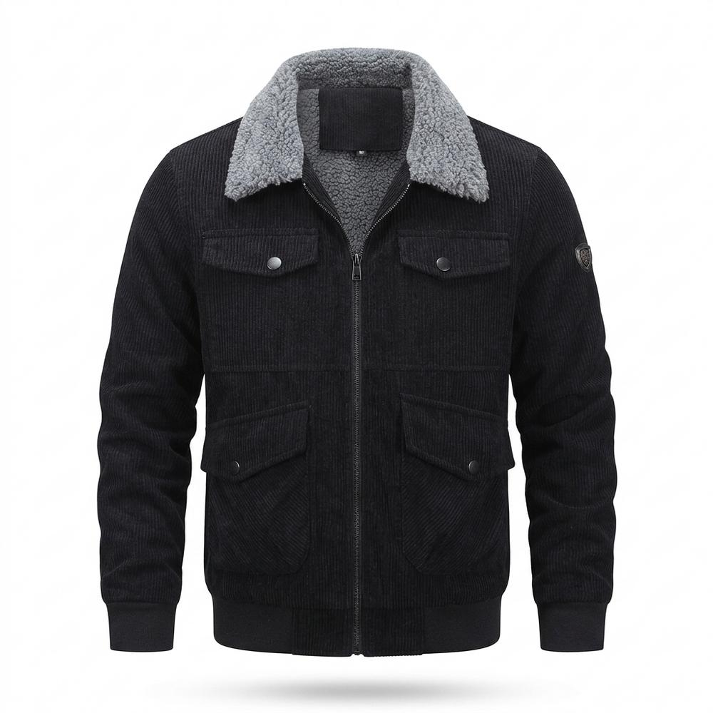 Lederjacken Outlet24 - Sitat | Gefütterte Gerippte Jacke Herren