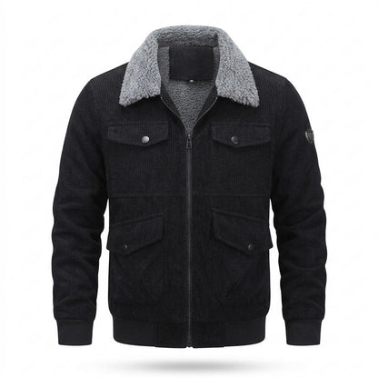 Lederjacken Outlet24 - Sitat | Gefütterte Gerippte Jacke Herren
