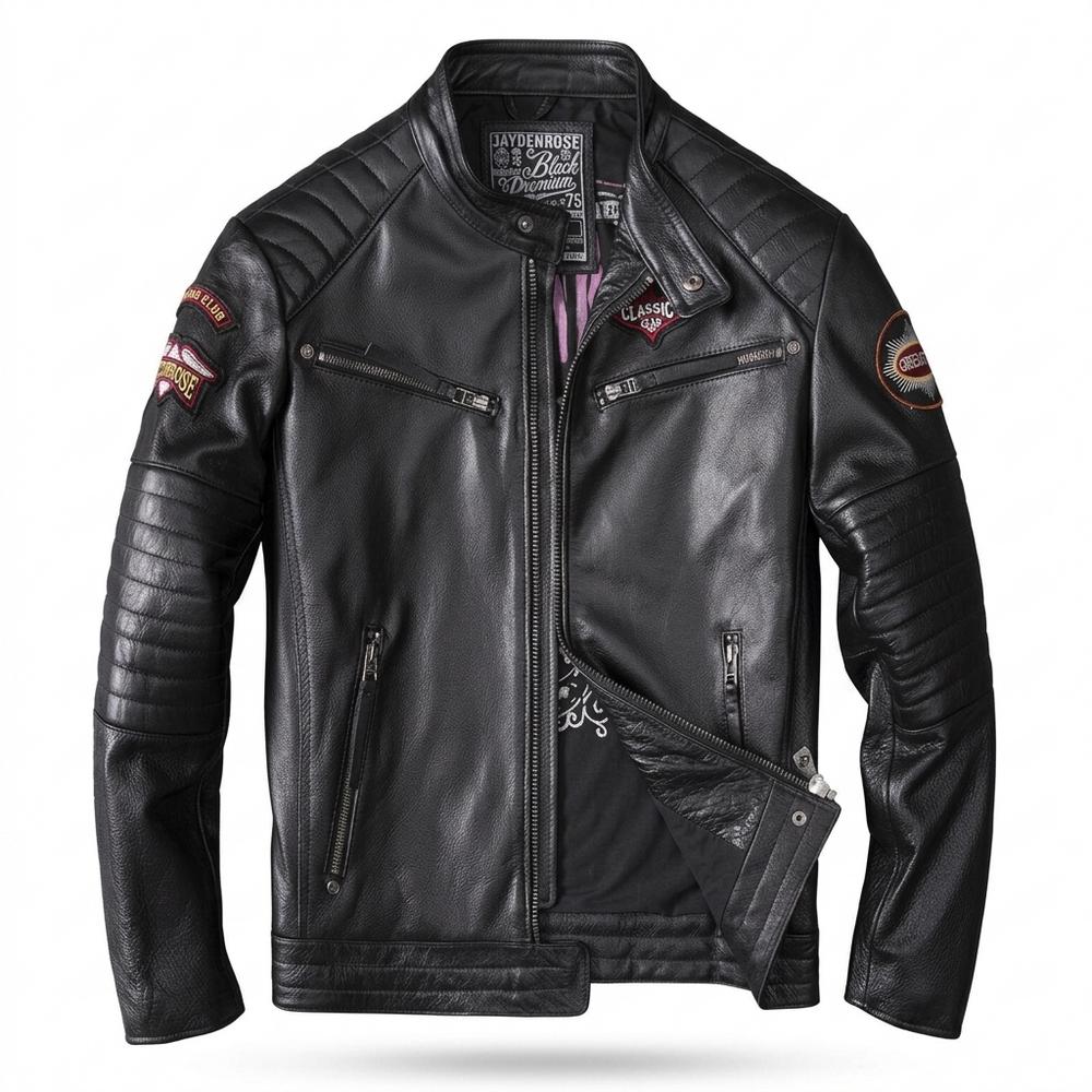 Lederjacken Outlet24 - Notok | Gesteppte Genarbte Lederjacke Herren