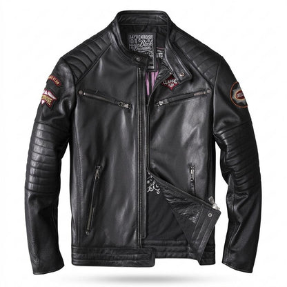 Lederjacken Outlet24 - Notok | Gesteppte Genarbte Lederjacke Herren
