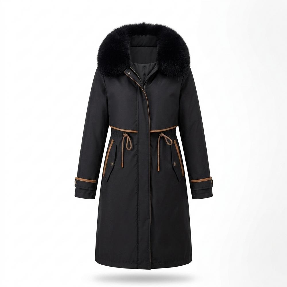 Lederjacken Outlet24 - Aivav | Gefütterter Taillierter Mantel Damen