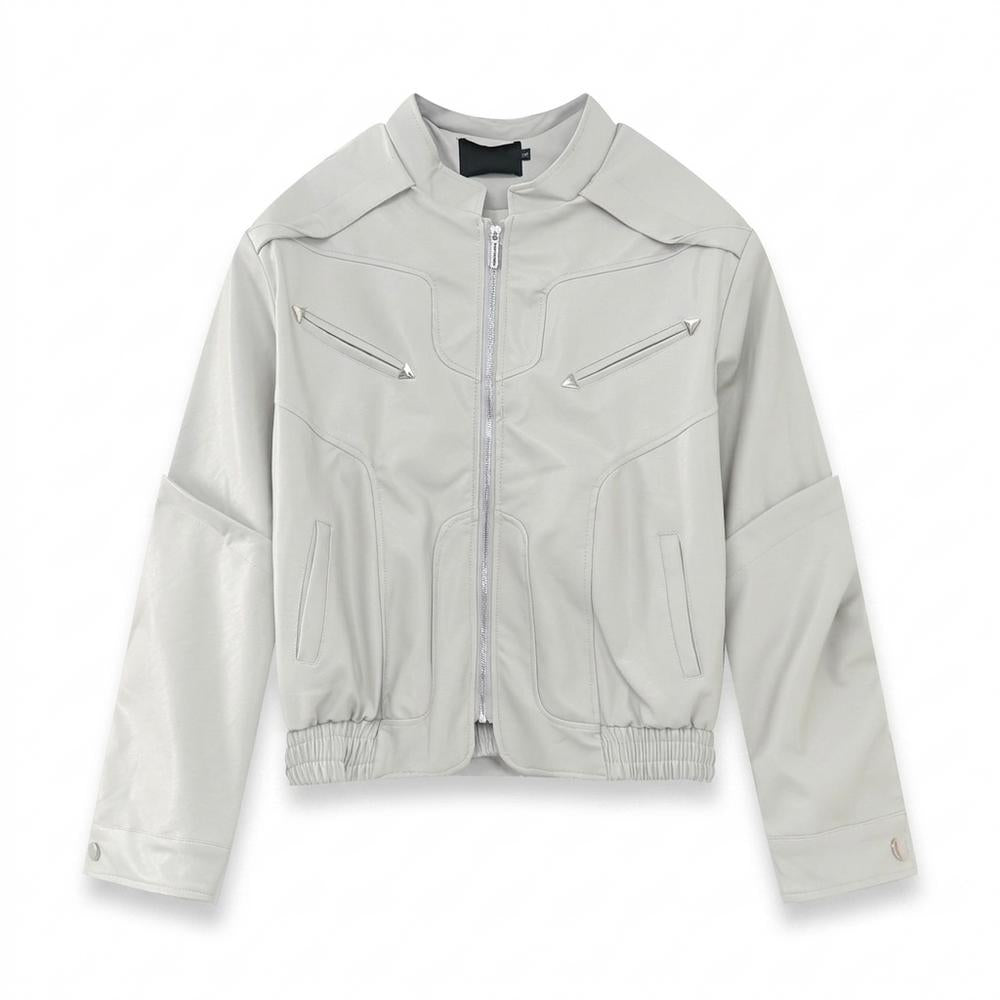 Lederjacken Outlet24 - Notat | Strukturierte Hochgeschlossene Lederjacke Unisex