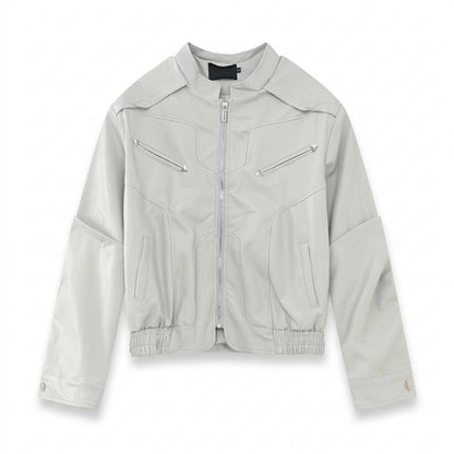 Lederjacken Outlet24 - Notat | Strukturierte Hochgeschlossene Lederjacke Unisex