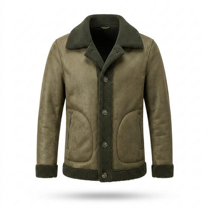 Lederjacken Outlet24 - Aivon | Gefüttert Geknöpft Wildleder-Jacke Herren