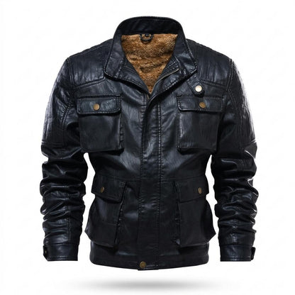 Lederjacken Outlet24 - Kofiv | Gefütterte Gesteppte Lederjacke Herren