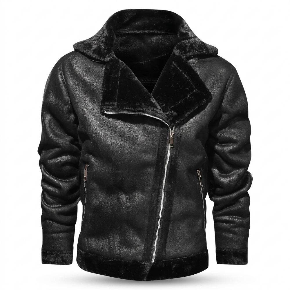 Lederjacken Outlet24 - Serat | Gefüttert Asymmetrisch Jacke Herren