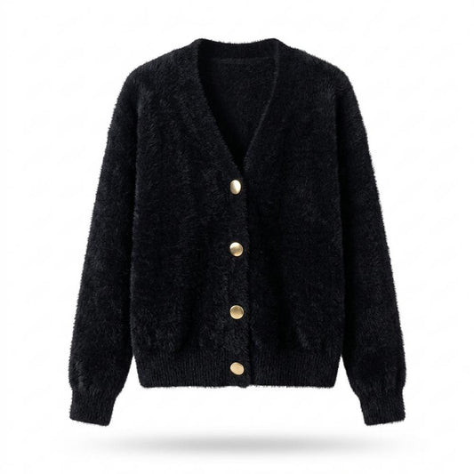Lederjacken Outlet24 - Cimok | Flauschige Langärmlige Strickjacke Damen