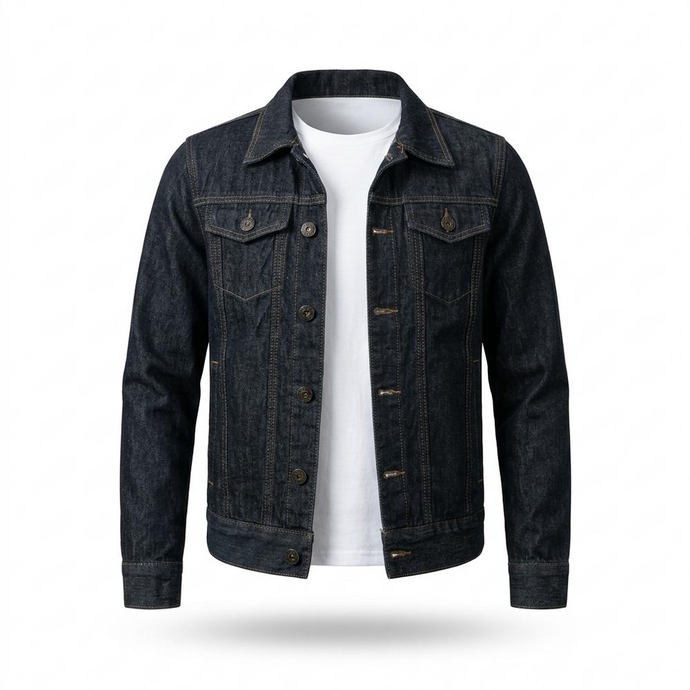 Lederjacken Outlet24 - Romem | Geknöpft Denim Jacke Unisex