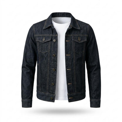 Lederjacken Outlet24 - Romem | Geknöpft Denim Jacke Unisex