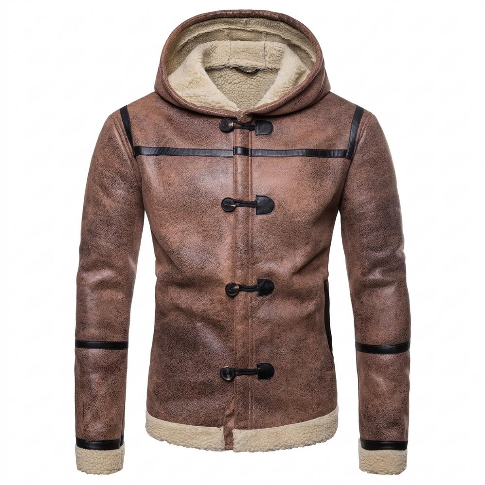 Lederjacken Outlet24 - Mater | Gefüttert Strukturiert Lederjacke Herren