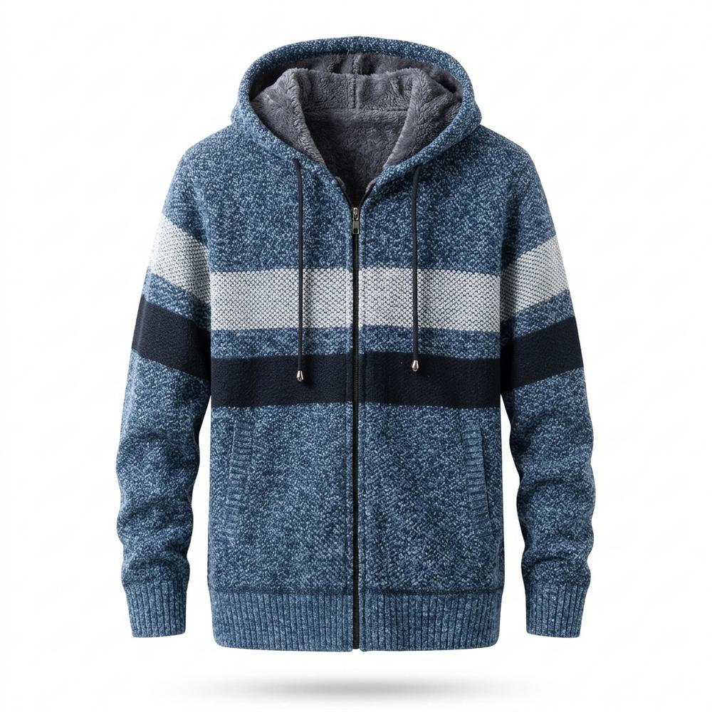 Lederjacken Outlet24 - Cukiv | Gefüttert Gestreift Strickjacke Herren
