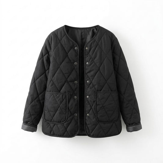 Lederjacken Outlet24 - Nates | Gesteppt Kragenlos Jacke Damen