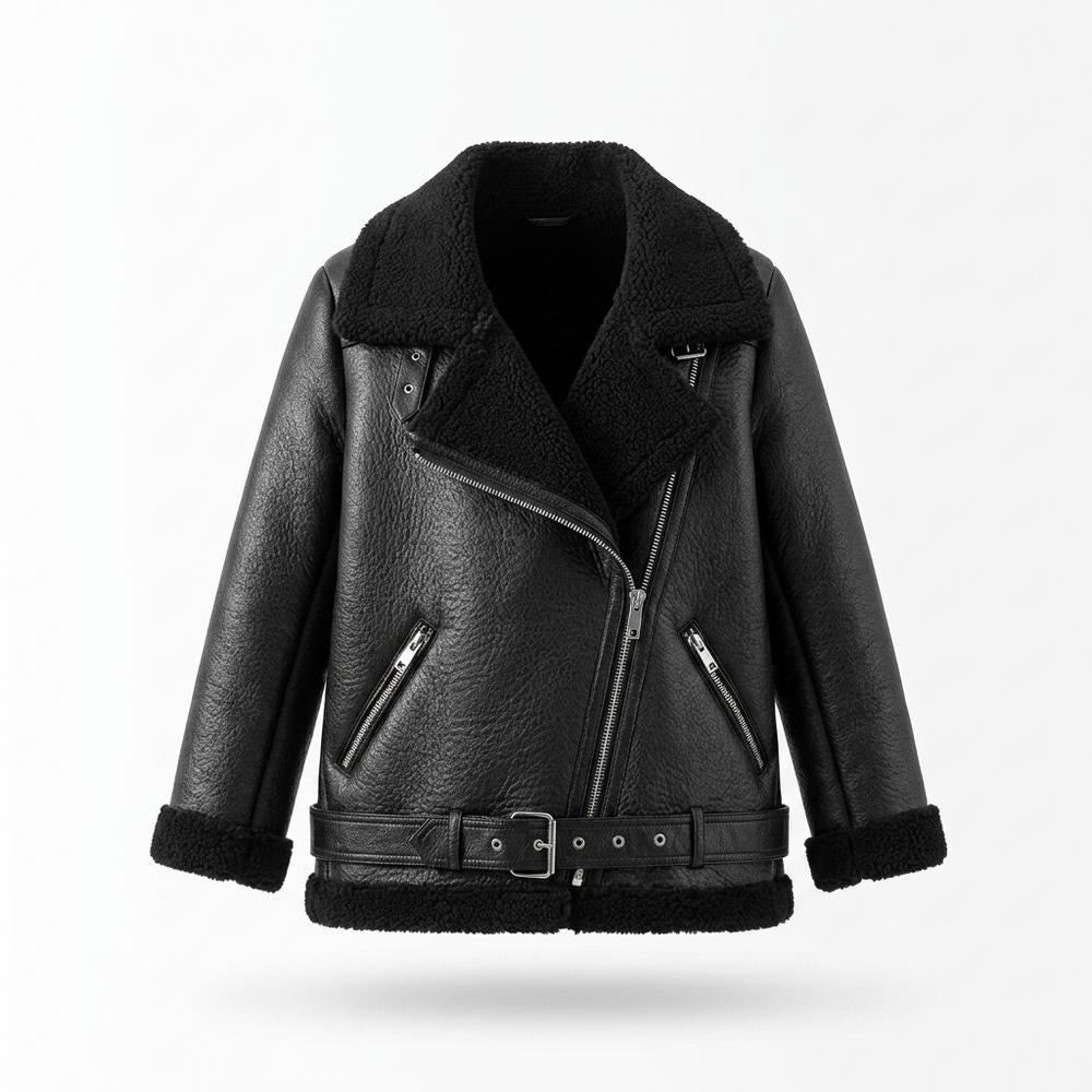 Lederjacken Outlet24 - Yalin | Gefüttert Asymmetrisch Lederjacke Damen