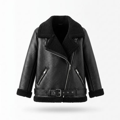 Lederjacken Outlet24 - Yalin | Gefüttert Asymmetrisch Lederjacke Damen