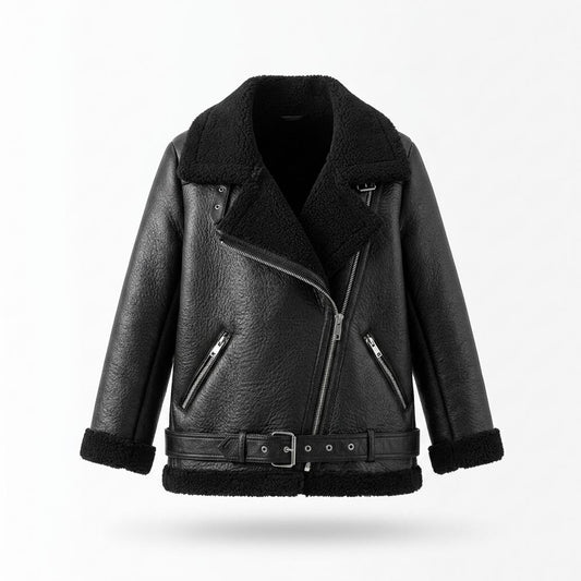 Lederjacken Outlet24 - Yalin | Gefüttert Asymmetrisch Lederjacke Damen