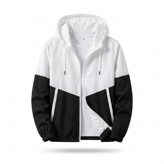 Lederjacken Outlet24 - Retev | Zweifarbige Kapuzen Jacke Unisex