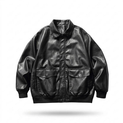 Lederjacken Outlet24 - Lavil | Locker Aufgesetzt Lederjacke Unisex