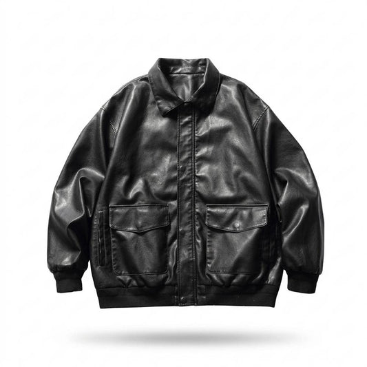 Lederjacken Outlet24 - Lavil | Locker Aufgesetzt Lederjacke Unisex