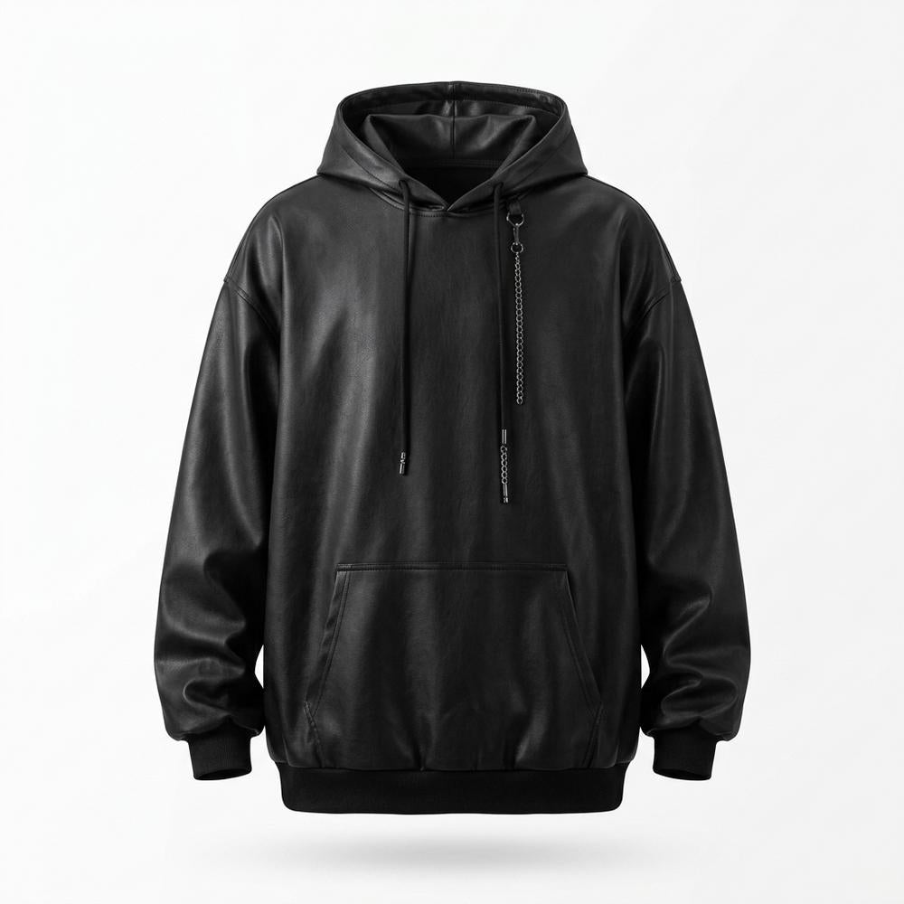 Lederjacken Outlet24 - Zuzak | Weitgeschnittener Leder Hoodie Unisex