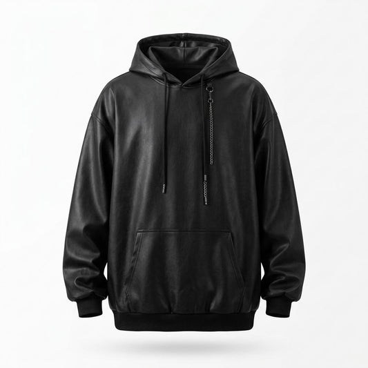 Lederjacken Outlet24 - Zuzak | Weitgeschnittener Leder Hoodie Unisex