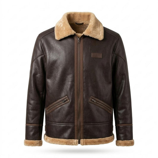 Lederjacken Outlet24 - Aukod | Gefütterte Zweifarbige Lederjacke Herren
